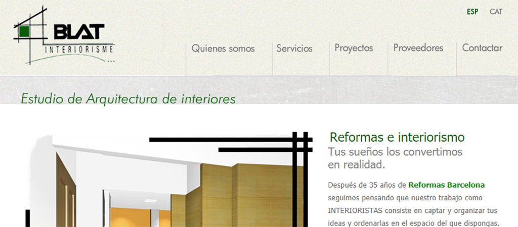 Captura de la web de Blat Interiorisme